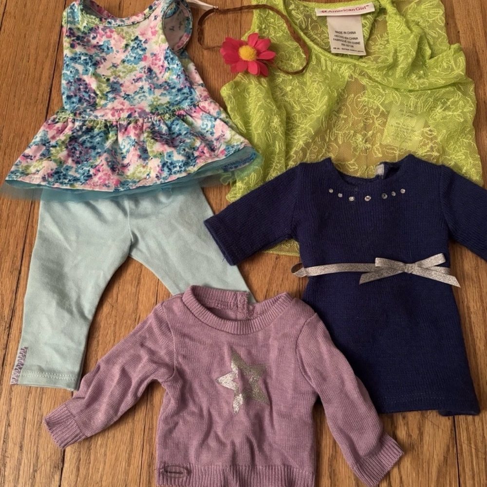 american girl doll RETIRED clothes lot Of 6, Truly Me Meet, Julie Headband, Etc